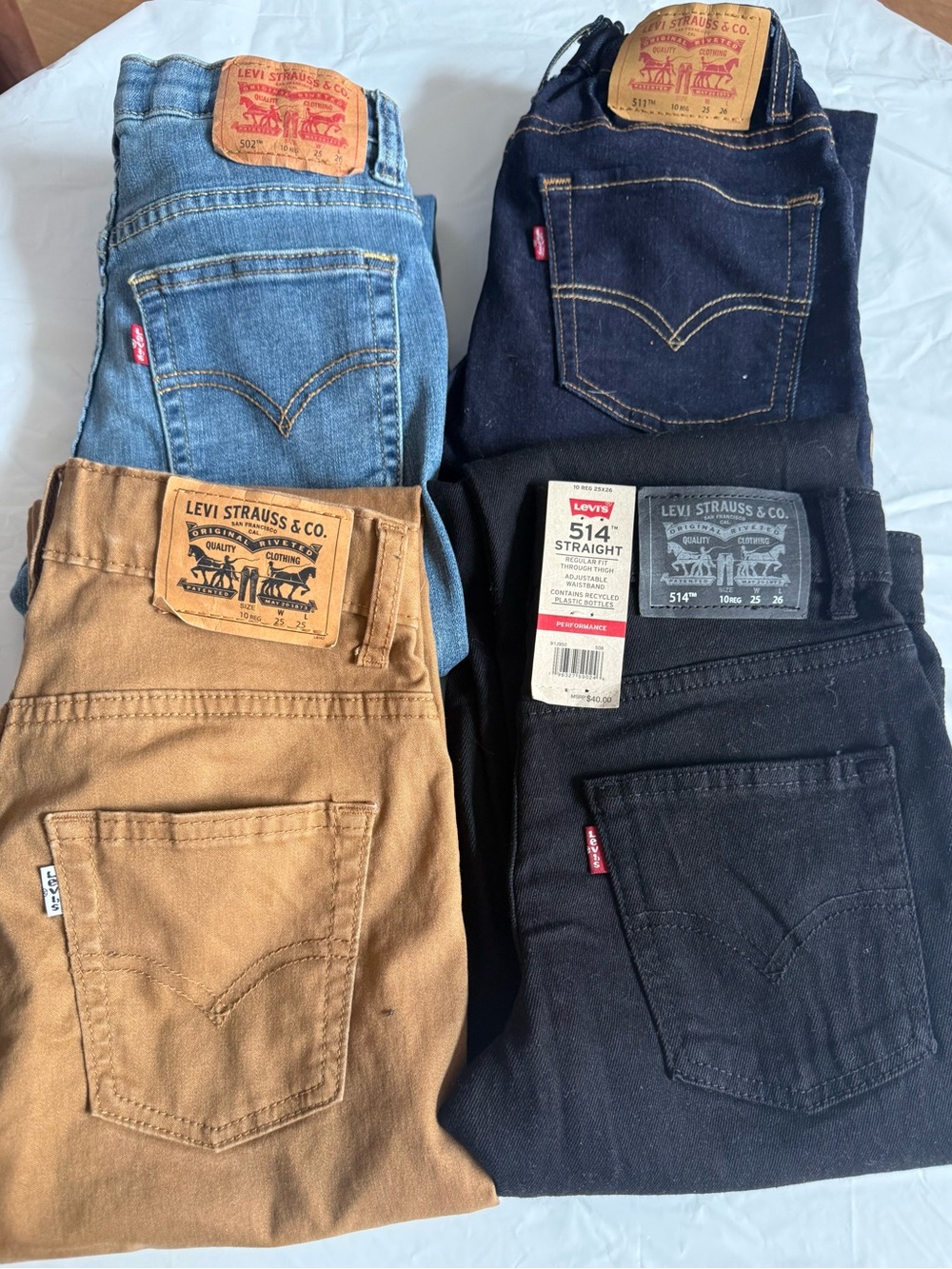 Levi's boys Straight Jeans - Blue, Dark Blue, Black, Brown